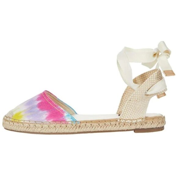 Nine west meow 7 Canvas padded insole rainbow espadrilles 8.5M new - Picture 1 of 12